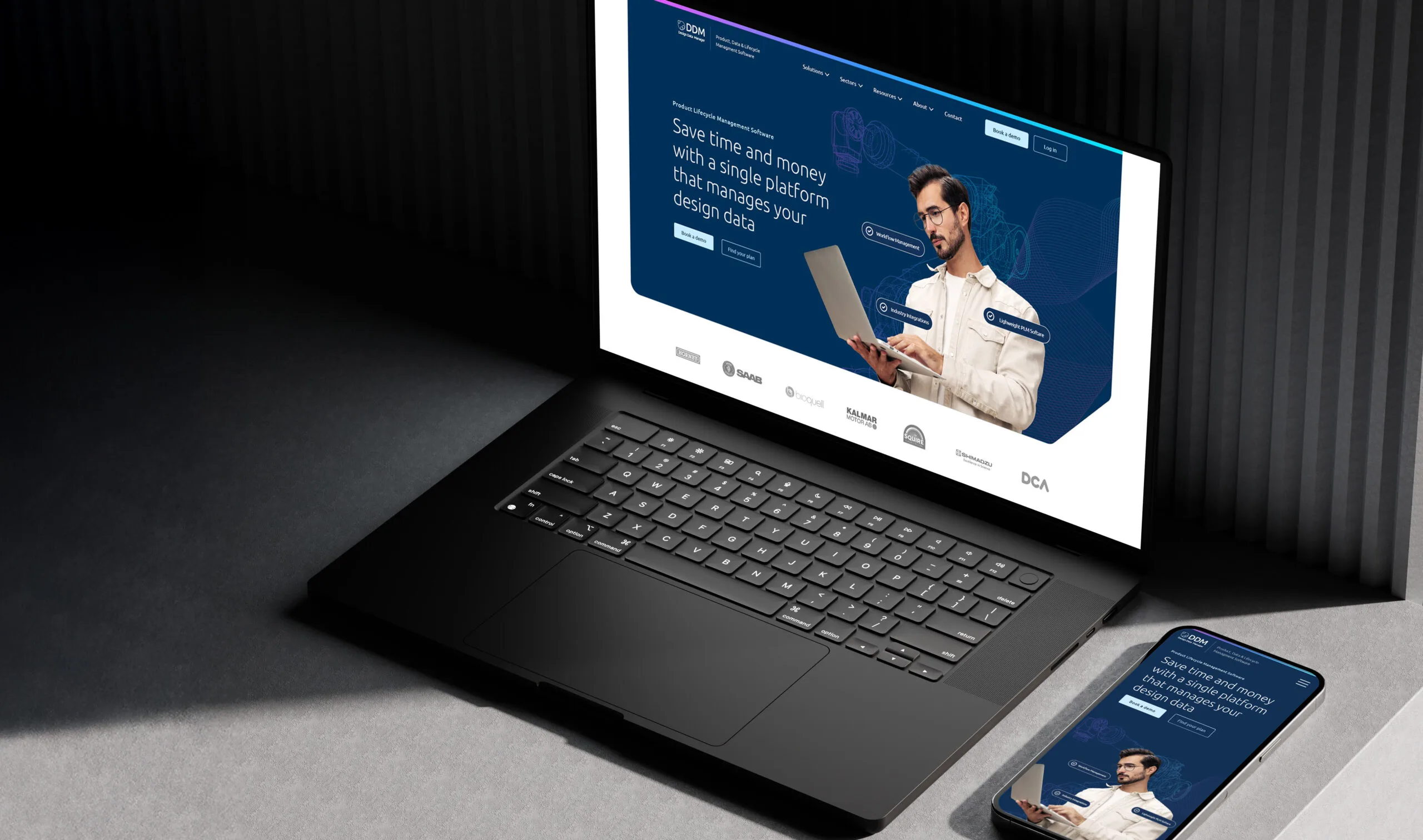 DDM website on a laptop