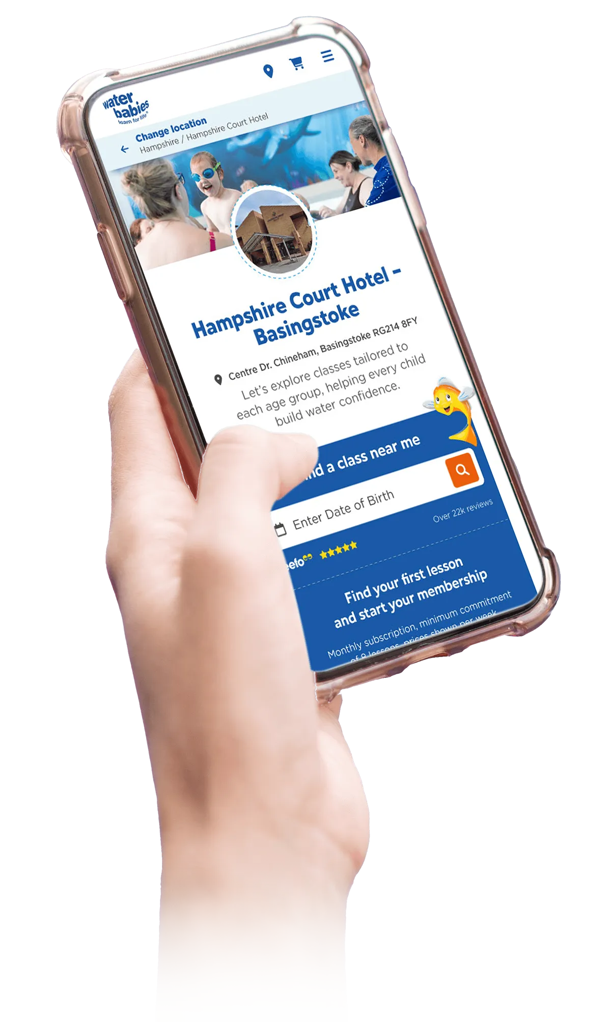 Water Babies mobile website design